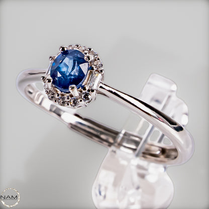 Strahlende Eleganz – Exklusiver Saphir-Ring aus 925er Silber - 1,48g 7,4ct