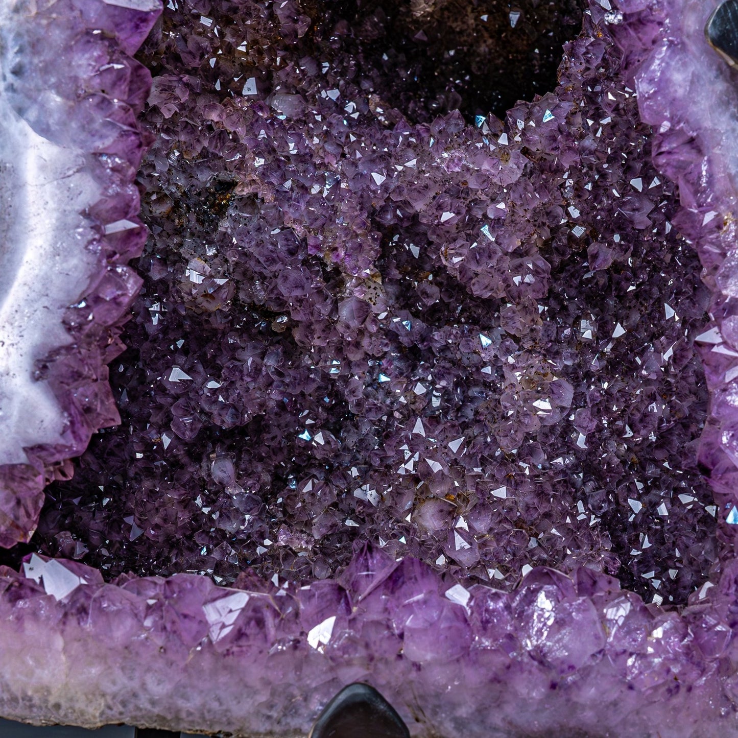 Natürliche Amethyst-Kristalle/Druse auf Ständer - 57339g