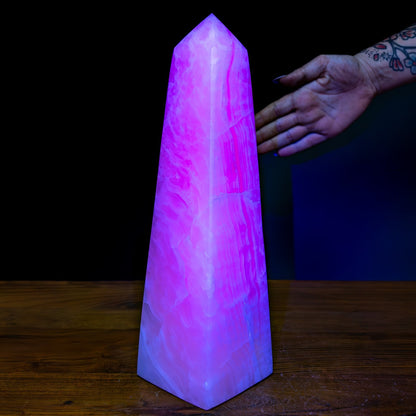 Natürlicher Pinker Aragonit - Kristall Obelisk - 4396,73g