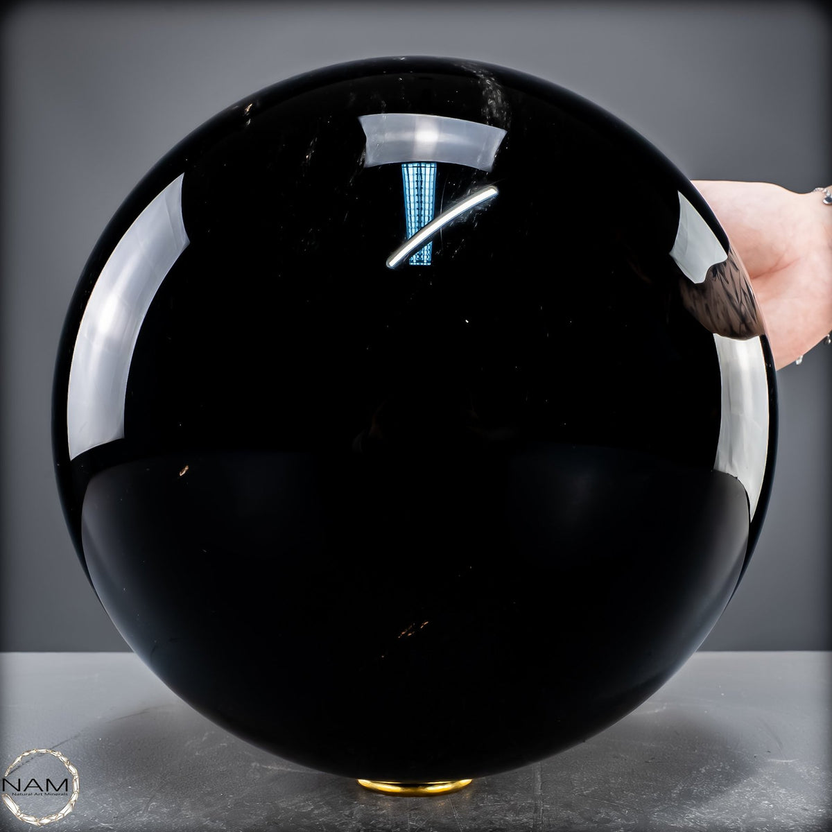 Natürliche Schwarze Schimmernde Obsidian Kristall-Kugel -15984,29g