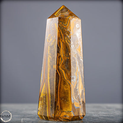 Natürlicher Tigerauge-Obelisk - 889,08g