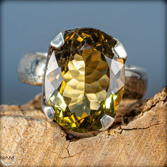 Citrin Ring aus 925er Silber – Strahlende Eleganz -6,57g 32,85ct