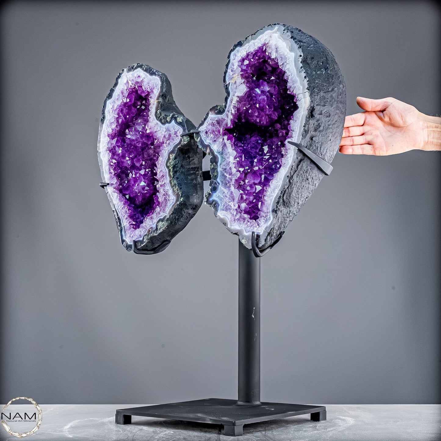 Natürliche Amethyst Drusen Flügel auf Ständer - 24320,31g