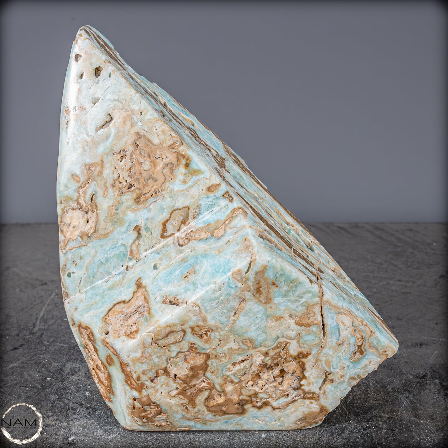 Natürlicher Blau-Grüne Aragonit Kristall-Freiform - 2287,04g