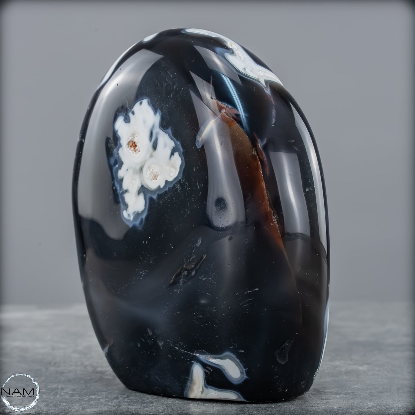 Natürliche Orca-Achat Kristall Freiform aus Brasilien - 911,37g