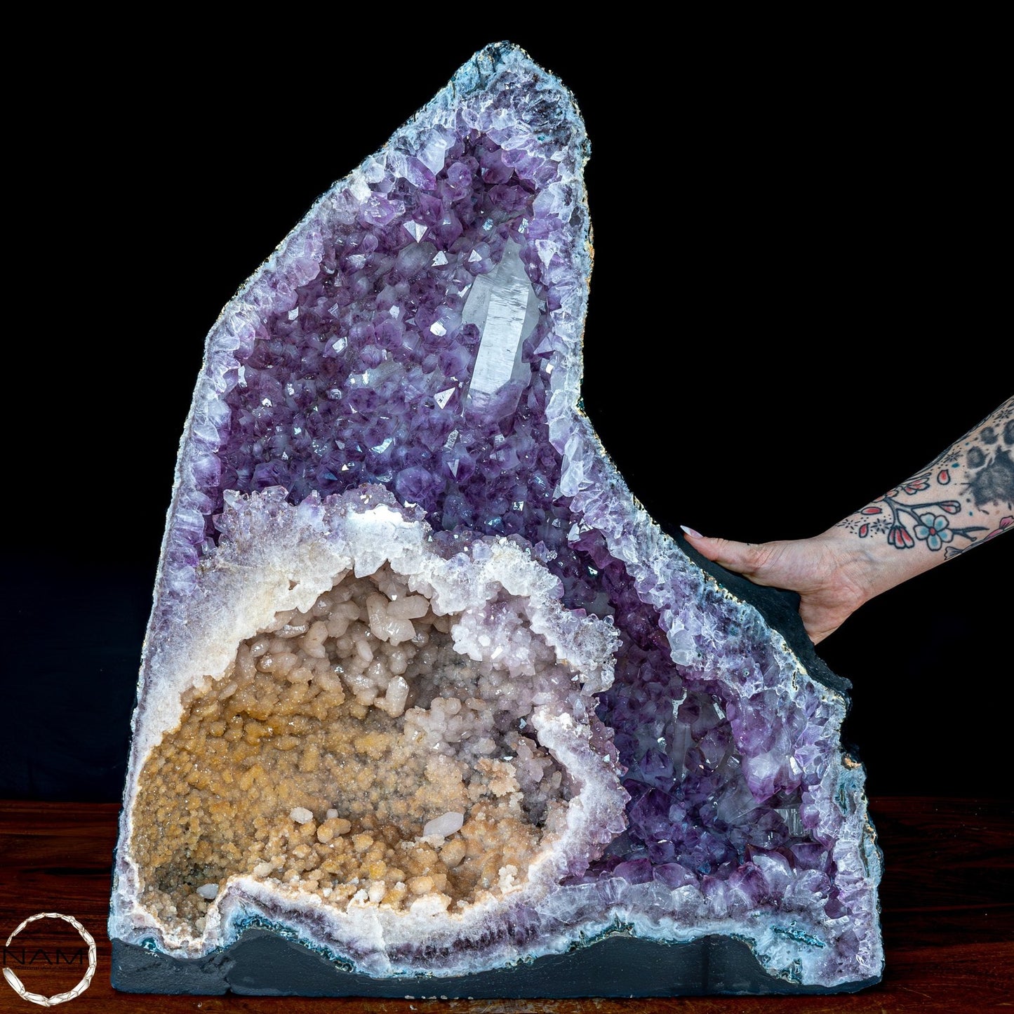 Museumsstück Chalcedon, Calcit, Citrin, Amethyst Geode - 38604.11g