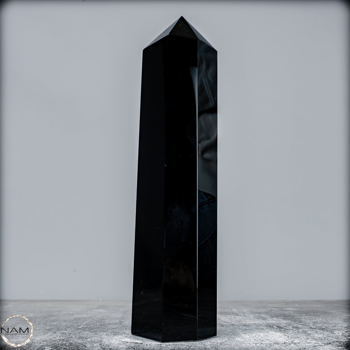 Natürliche Schwarze Obsidian Kristall-Obelisk - 1189,31g