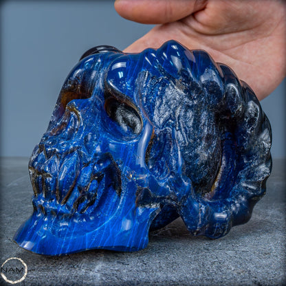 Handgefertigter Totenkopf aus natürlichem Bernstein – Indonesien 306,67