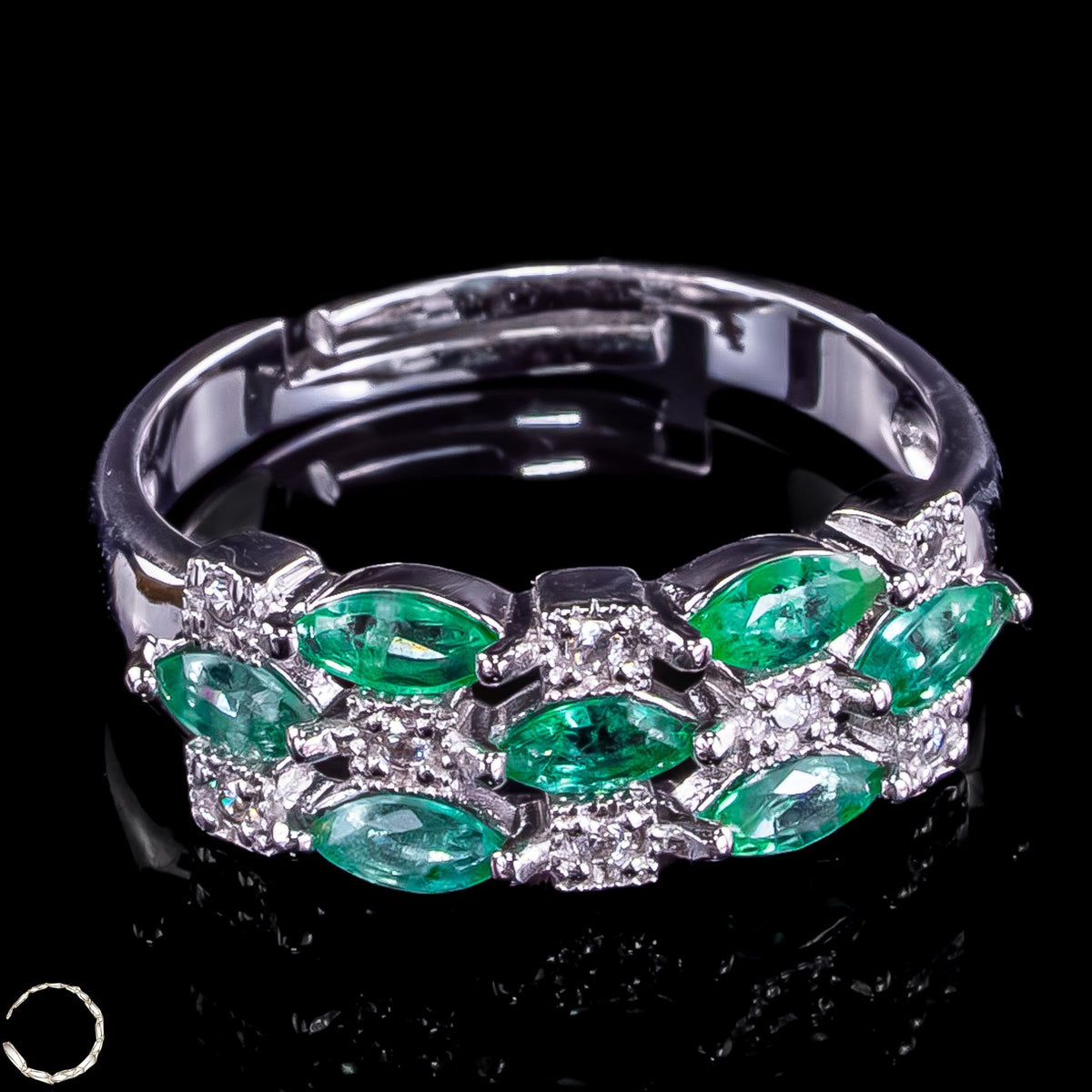 Eleganter Smaragd Ring aus 925er Silber - 2,68g 13,4ct