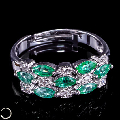 Eleganter Smaragd Ring aus 925er Silber - 2,68g 13,4ct