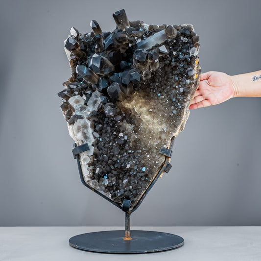 Große Natürliche Rauchquarz-Kristalle auf Ständer - 35522,15g