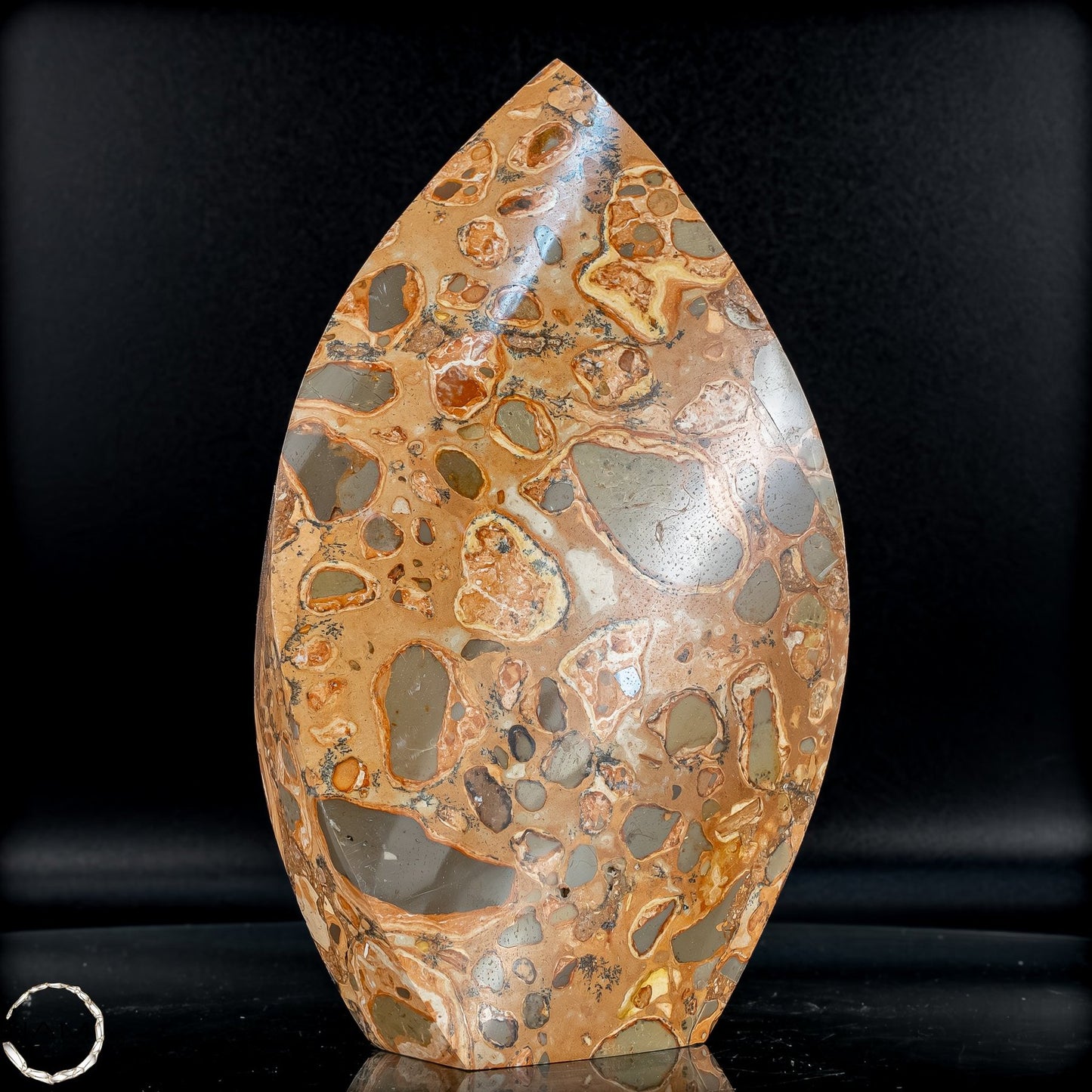 Natürliche Leoparden-Jaspis Kristall Flamme- 982,16g
