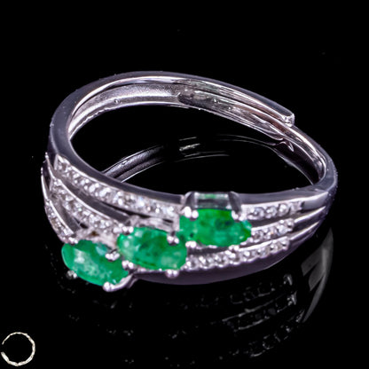 Eleganter Smaragd Ring aus 925er Silber - 2,28g 11,4ct