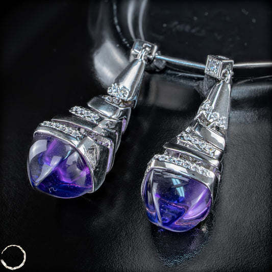Amethyst Ohrringe aus 925er Silber  6,79g 33,95ct