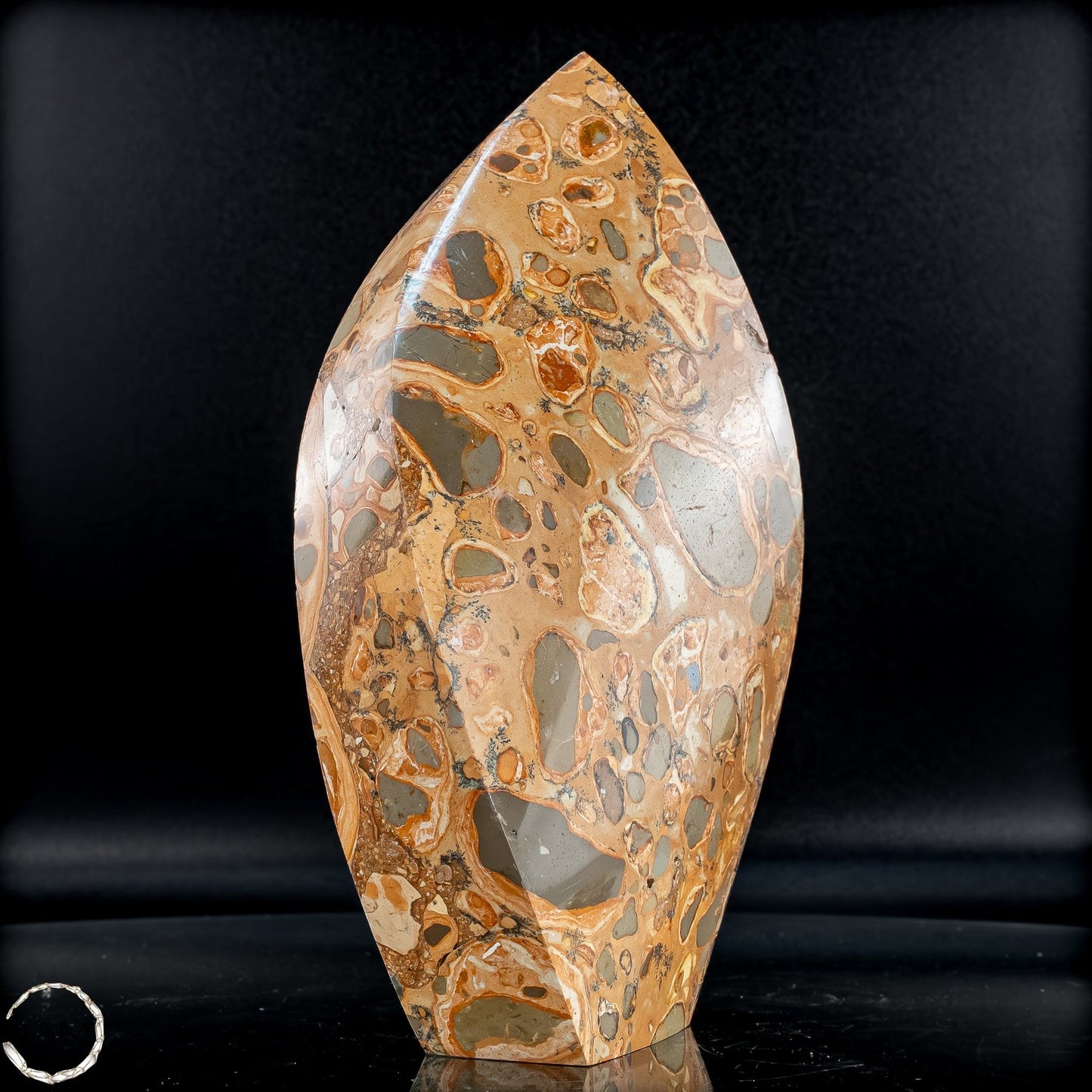 Natürliche Leoparden-Jaspis Kristall Flamme- 982,16g