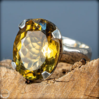 Citrin Ring aus 925er Silber – Strahlende Eleganz -6,57g 32,85ct