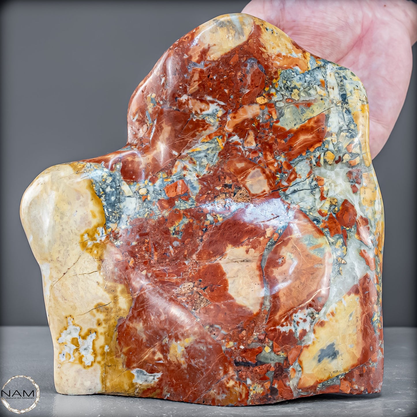 Natürliche Indonesische Picture Jasper-Kristall Freiform – 1434,81g