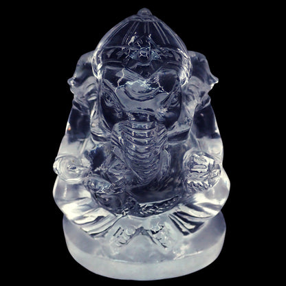 Ganesha-Schnitzerei aus klarem Quarzkristall, Brasilien - 74,19g  - 70.45×39.82×31.18 mm