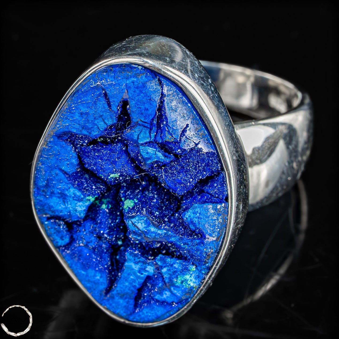 Exklusiver Azurit Ring aus 925er Silber- 13,86g 69,3ct