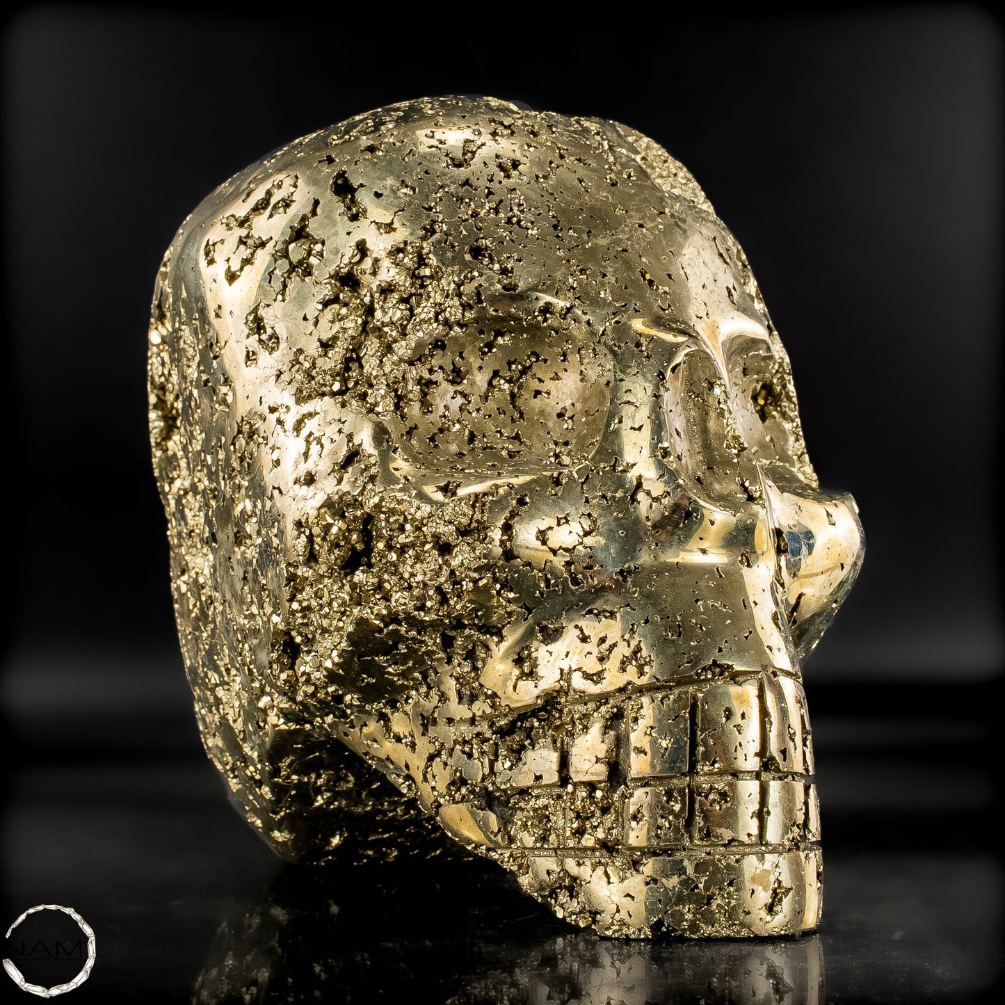 Natürlicher Pyrit Schädel/Totenkopf Skulptur -4421,28g