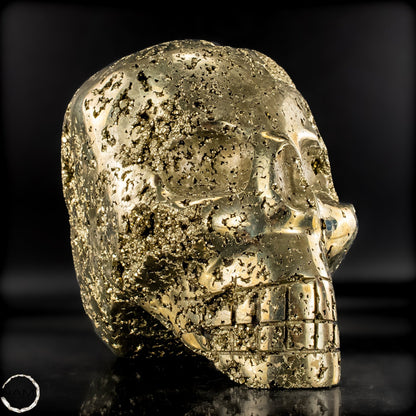 Natürlicher Pyrit Schädel/Totenkopf Skulptur -4421,28g