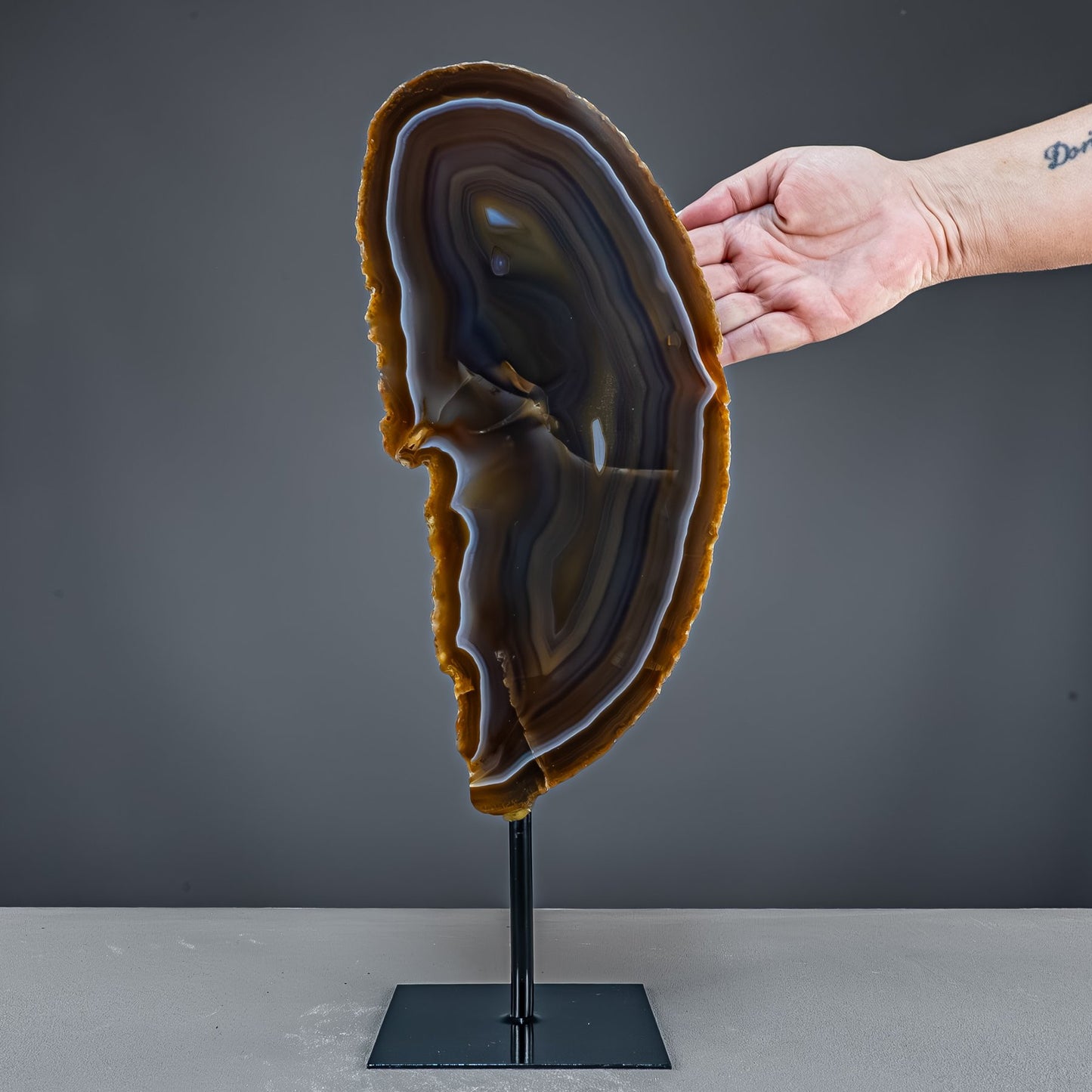 Achat Scheibe  – auf Ständer aus Brasilien - 6402,45g