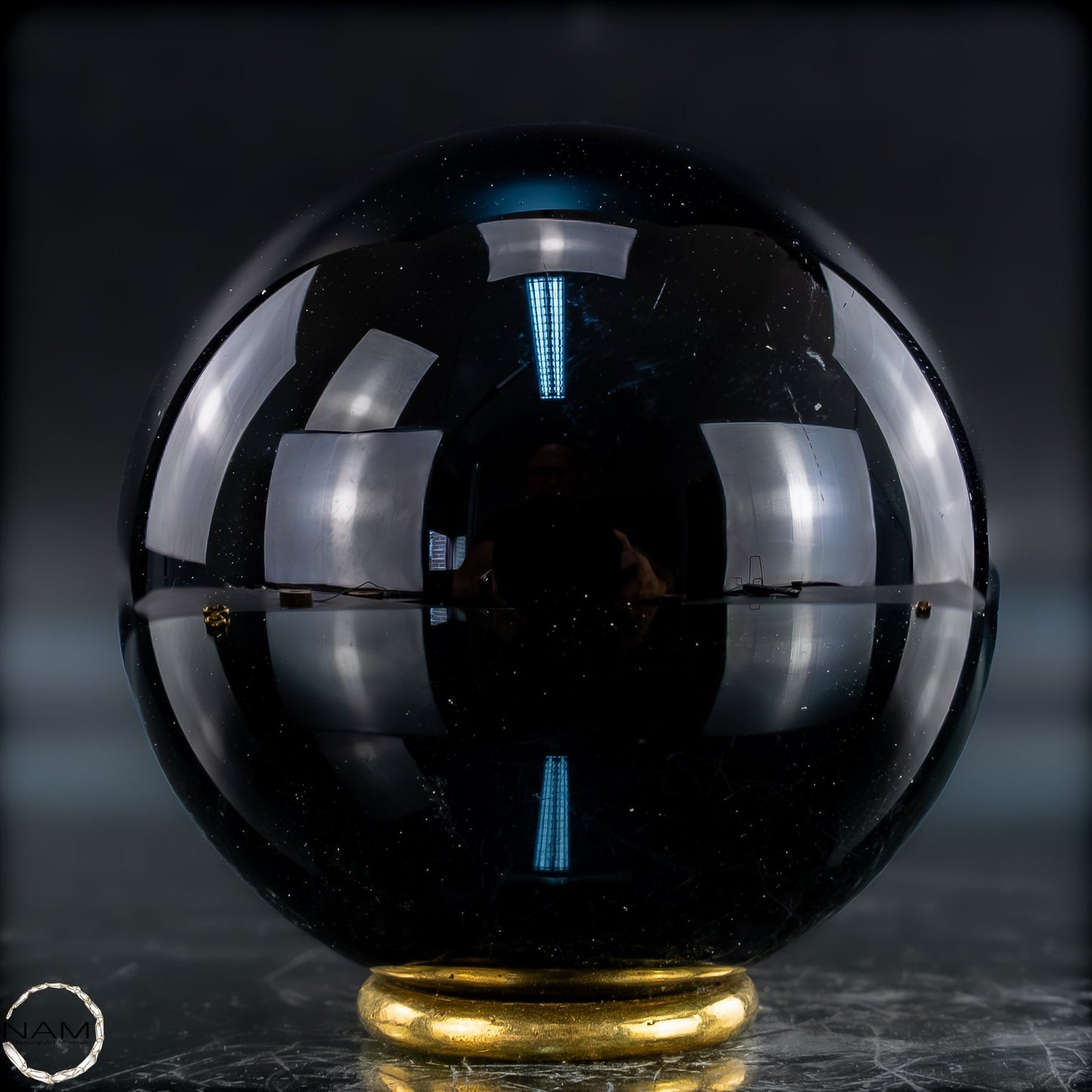 Natürliche Schwarze Obsidian Kristall-Kugel - 281,43g