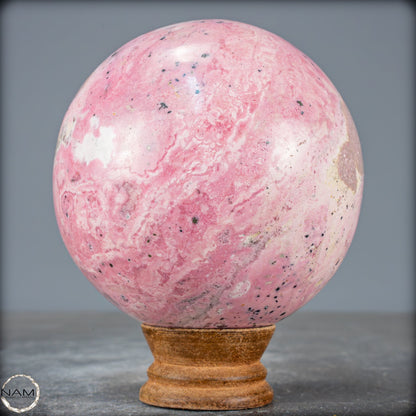 Natürliche Rhodonit-Kristall Kugel mit Pyrit aus Peru - 1661,35g - 98mm