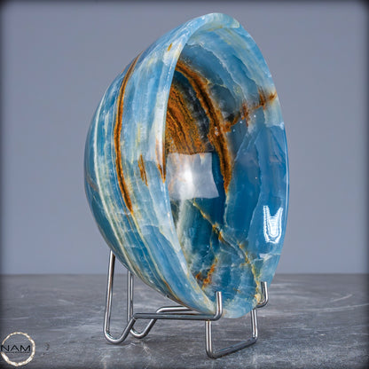 Seltene Natürlich Blaue Onyx-Kristall Schale/Schüssel, Argentinien - 556,99g