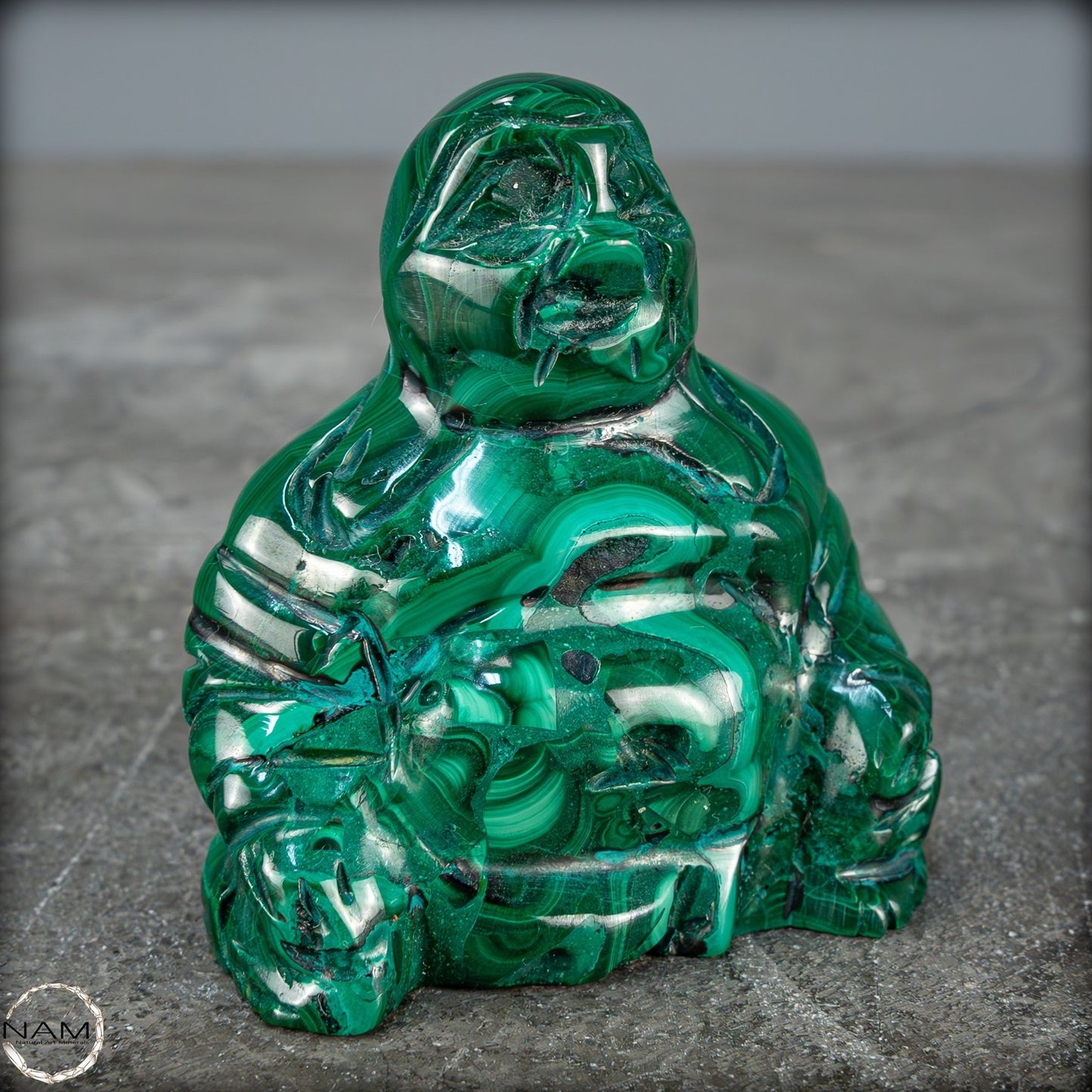 Sehr alte Malachit & Chrysocolla Skulptur Buddha , Kongo - 115,59g