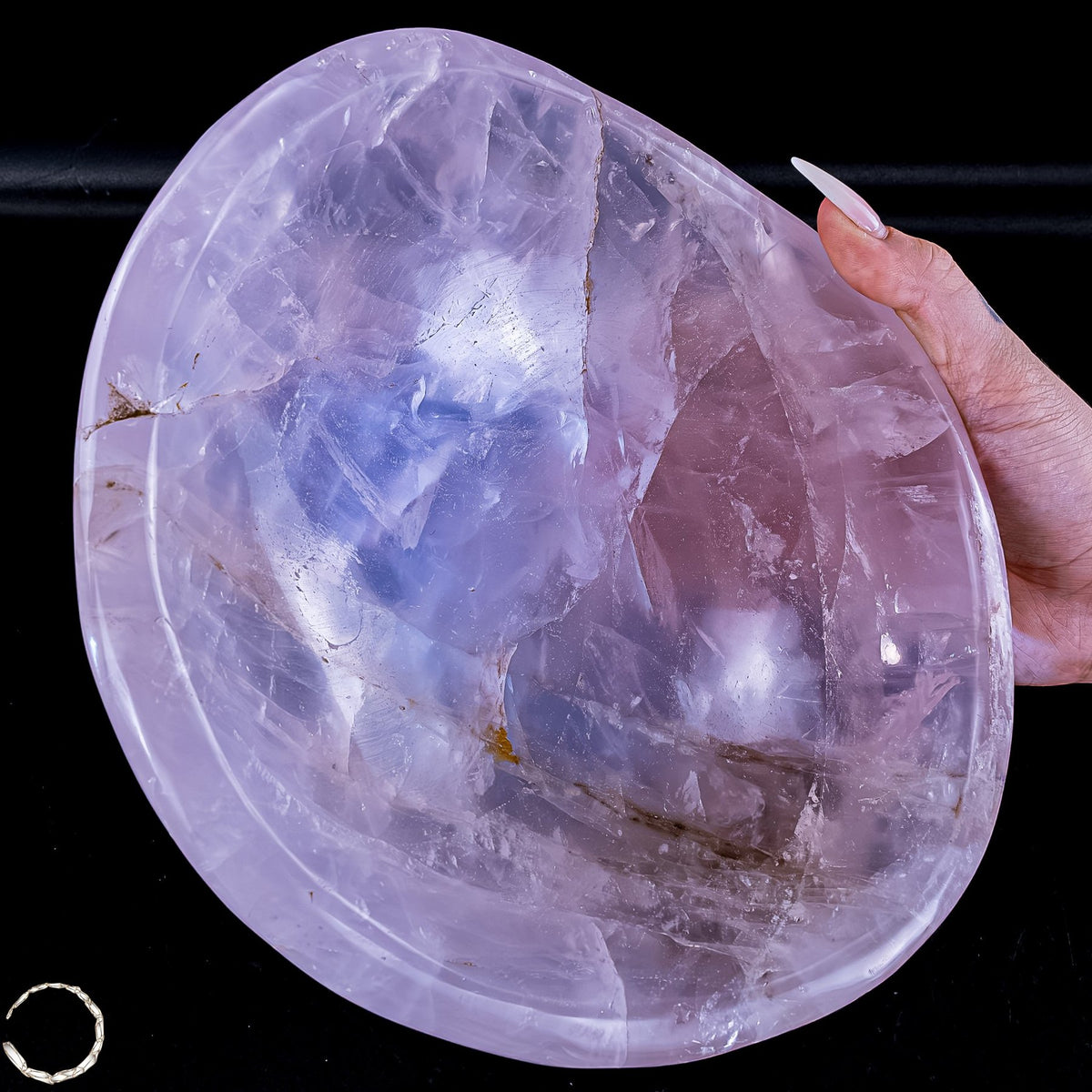 Natürliche Rosenquarz Schale / Schüssel 2065,33g
