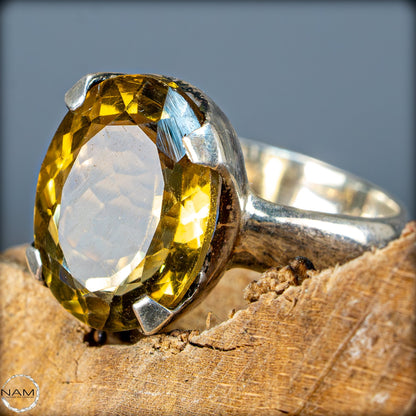 Citrin Ring aus 925er Silber – Strahlende Eleganz -6,57g 32,85ct