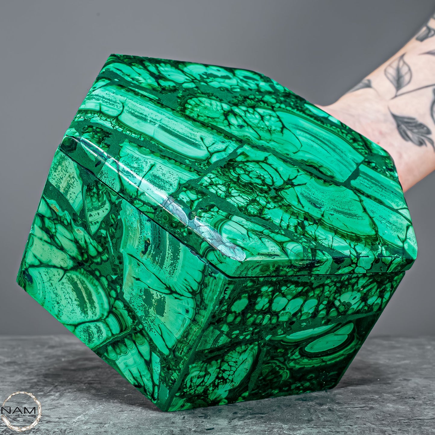 Einzigartige Malachit & Chrysocolla Schmuckkästchen - 1141,56g