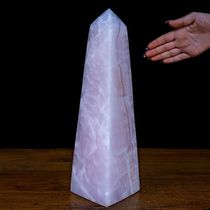 Natürlicher Pinker Aragonit - Kristall Obelisk - 4396,73g