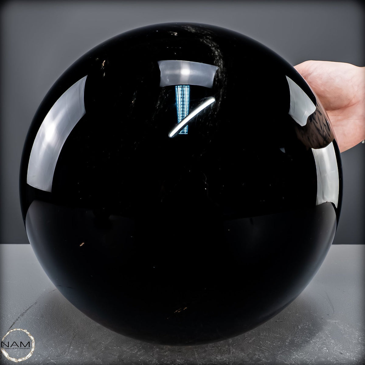 Natürliche Schwarze Schimmernde Obsidian Kristall-Kugel -15984,29g