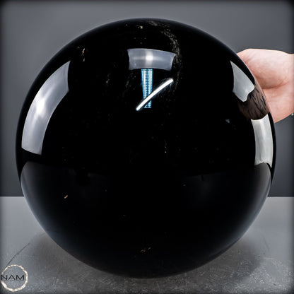Natürliche Schwarze Schimmernde Obsidian Kristall-Kugel -15984,29g