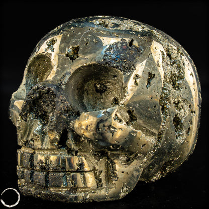 Natürlicher Pyrit Schädel/Totenkopf Skulptur -603,54g