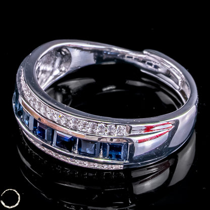 Strahlende Eleganz – Exklusiver Saphir-Ring aus 925er Silber -4,10g 20,5 ct