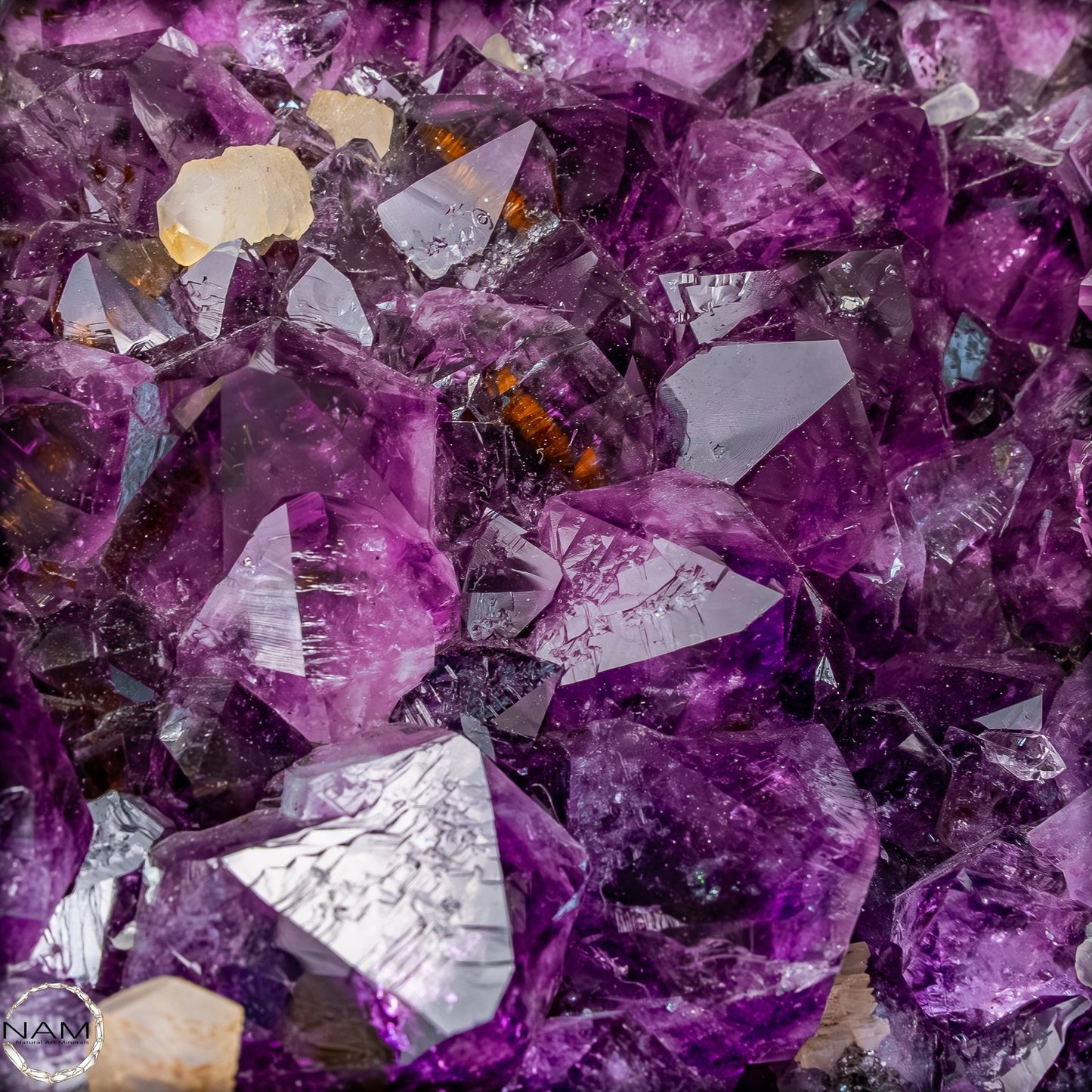Majestätische Tiefe – Amethystdruse mit Calcit auf edlem Stand- 28407,26g