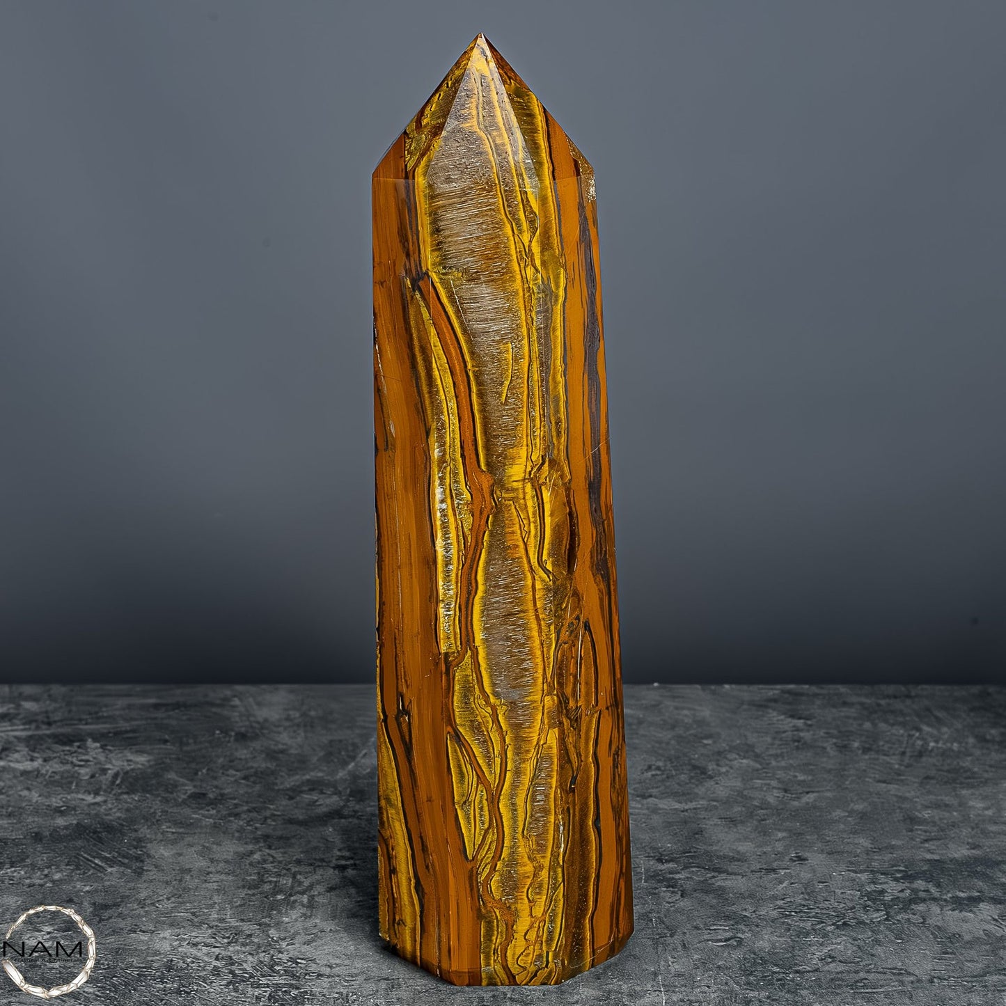 Natürlicher Tigerauge-Obelisk - 1528,71g