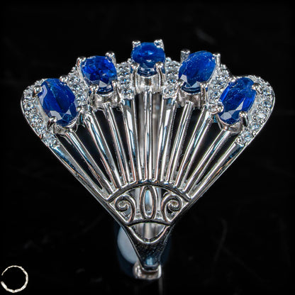 Strahlende Eleganz – Exklusiver Saphir-Ring aus 925er Silber -3,69g 18,45ct