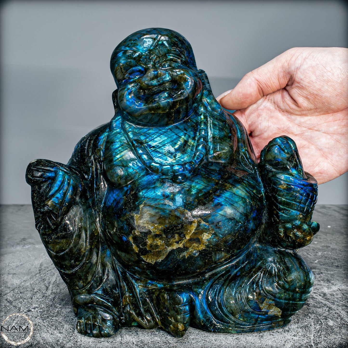 Natürlicher Labradorit Buddha von Höster Qualität - 3656,27g
