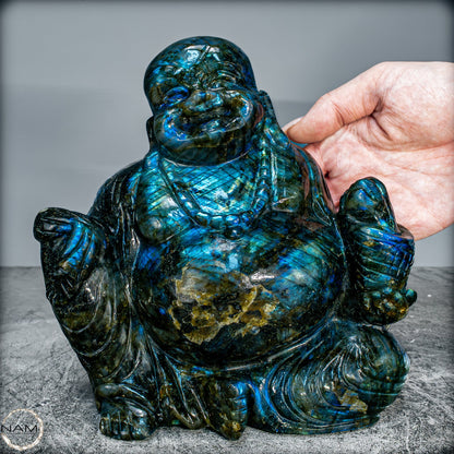 Natürlicher Labradorit Buddha von Höster Qualität - 3656,27g