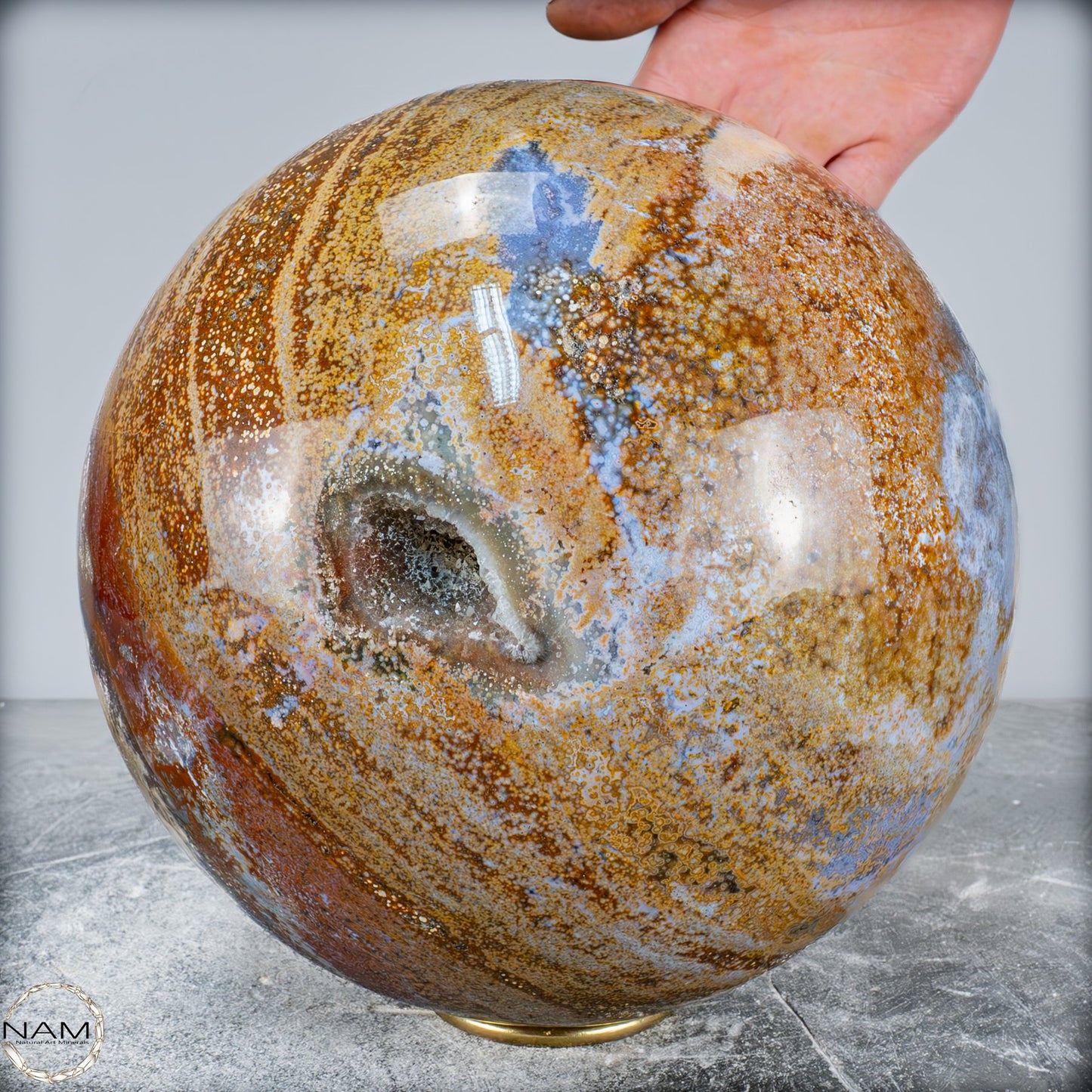 Natürliche Ocean-Jaspis-Achat Kugel - 14340,25g