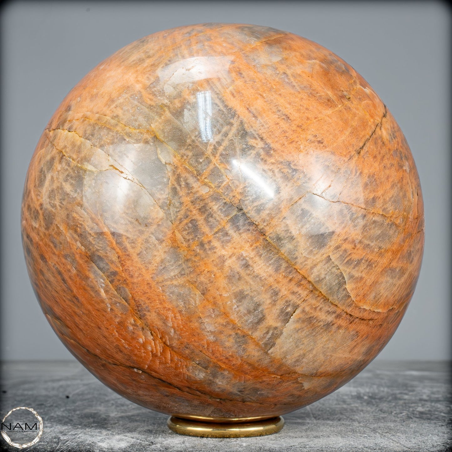 Natürlicher Pfirsich-Mondstein Kristall-Kugel -6580,72g