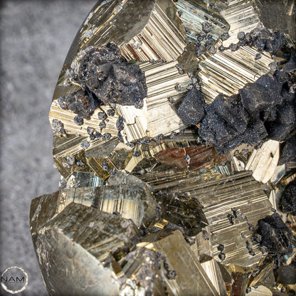 Natürliches Pyrit, Quarz und Galena Kristall Herz/Druse - 1458,83g