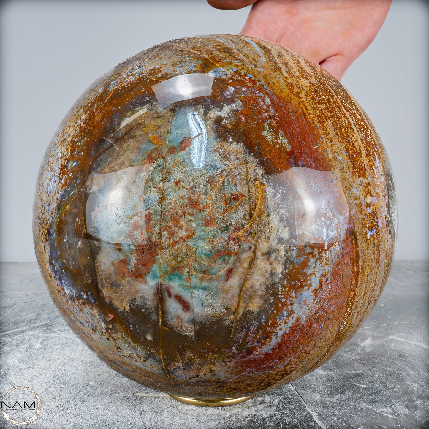 Natürliche Ocean-Jaspis-Achat Kugel - 14340,25g