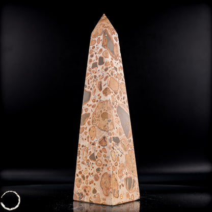 Natürlicher Leoparden-Jaspis Obelisk -1000,52g