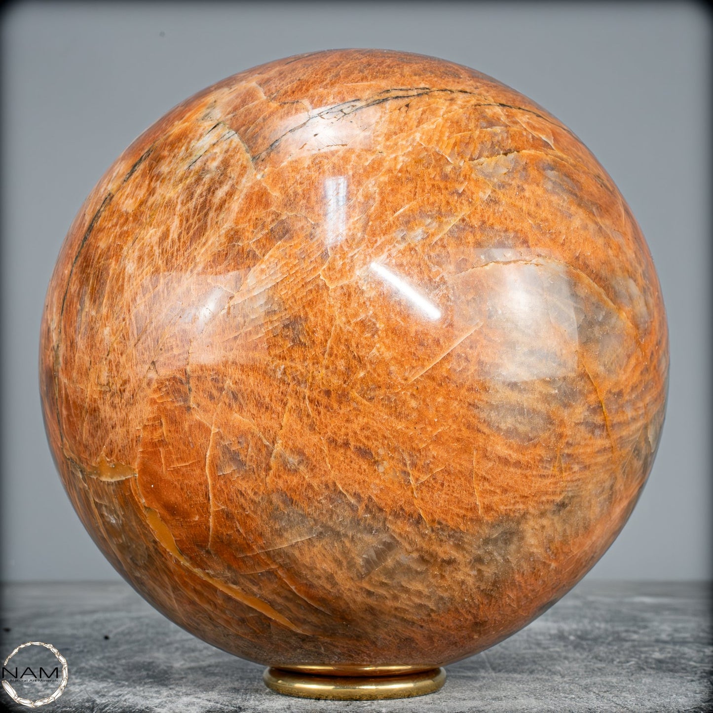 Natürlicher Pfirsich-Mondstein Kristall-Kugel -6580,72g