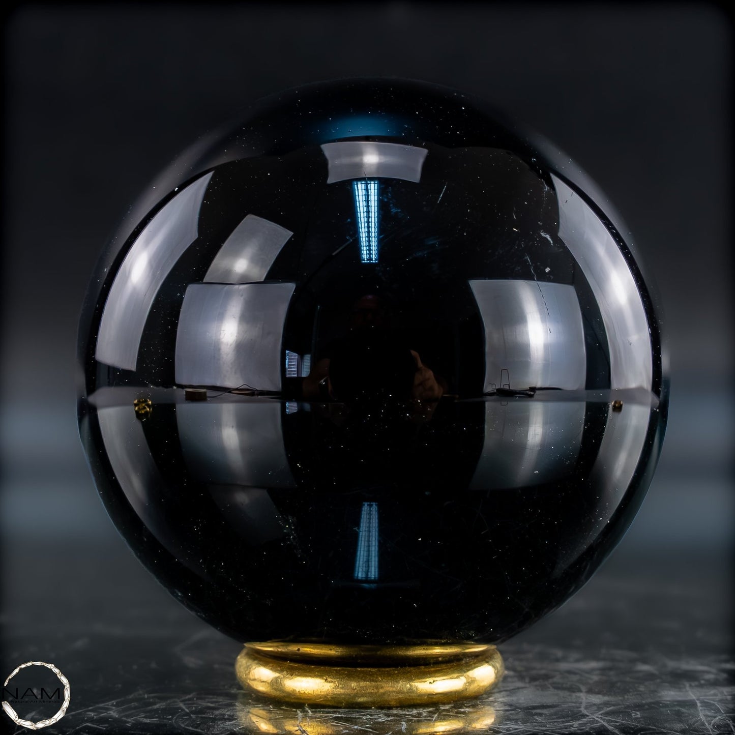 Natürliche Schwarze Obsidian Kristall-Kugel - 281,43g